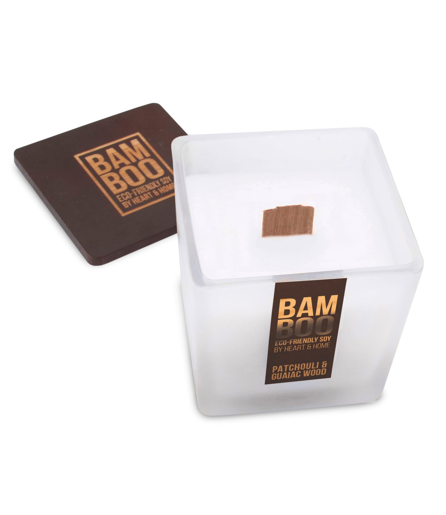 Bamboo Patchouli & Guaiac Wood Large Soy Candle 40 Hours Burn - Crackling Wick