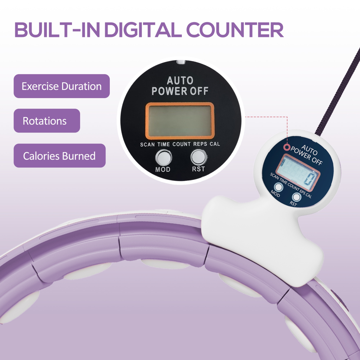 360° Weighted Hula Hoop with Massage Ball & Digital Tracker - Get Fit Now!