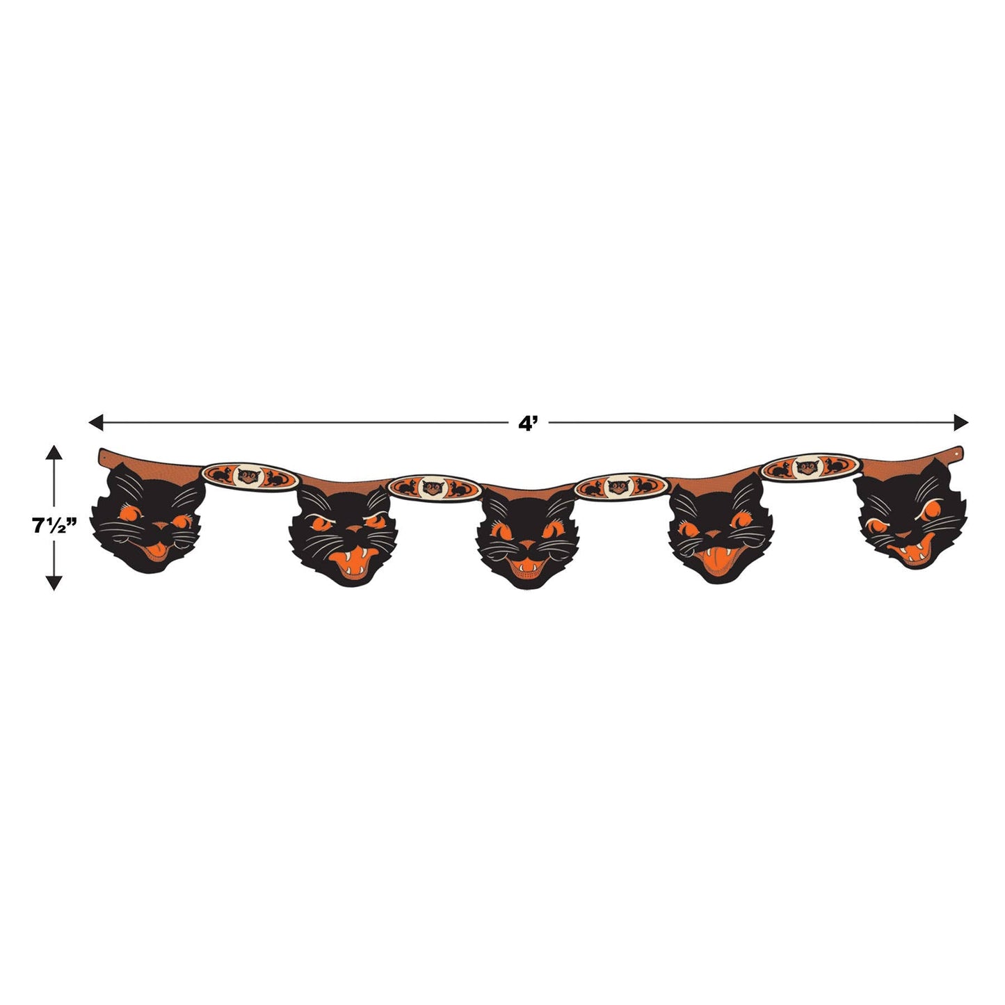 Vintage Halloween Jointed Cat Streamer by Beistle-3