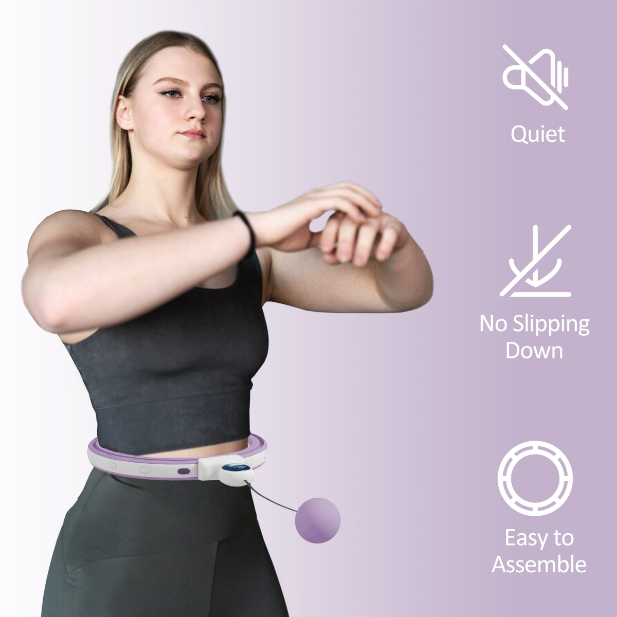 360° Weighted Hula Hoop with Massage Ball & Digital Tracker - Get Fit Now!