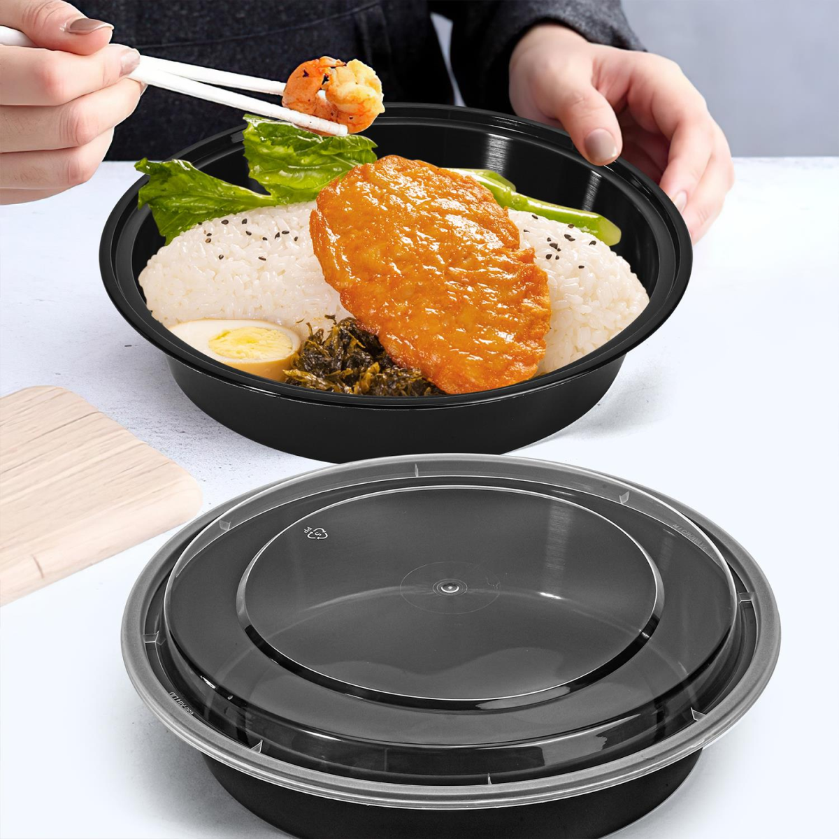 VINSANI ROUND 1 COMPARTMENT MEAL PREP CONTAINERS 1010426 X 2