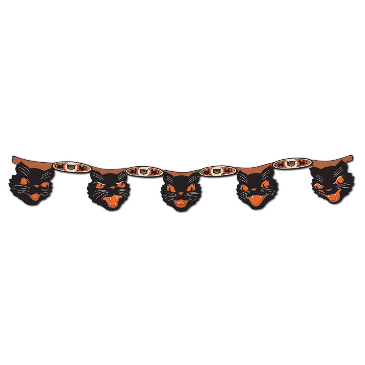 Vintage Halloween Jointed Cat Streamer by Beistle-0