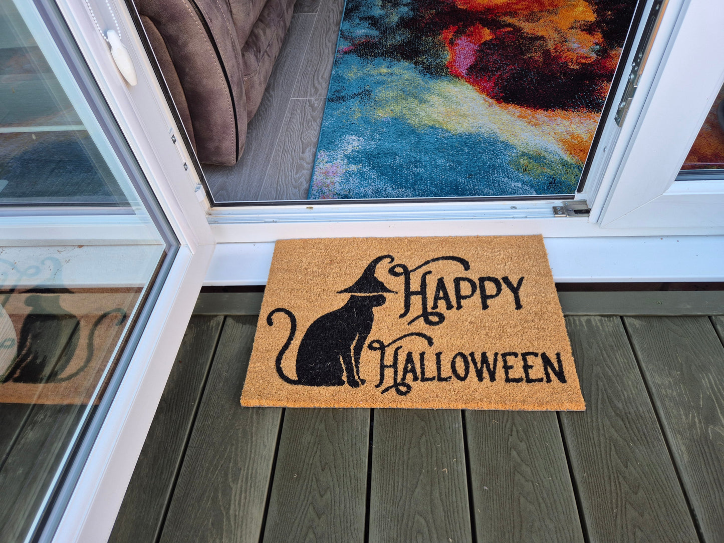 Coir Doormat, 60cm x 40cm - 'Happy Halloween'-2