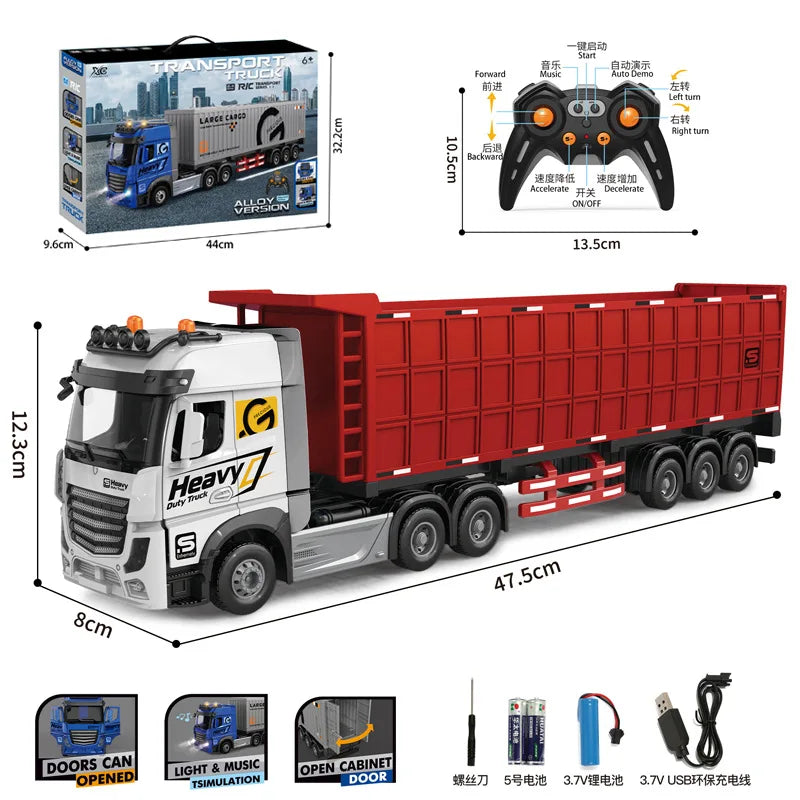 Remote-Controlled Double-Decker Truck with Music & Opening Doors-4