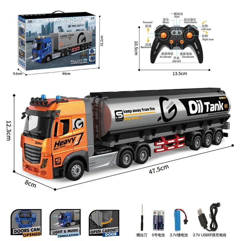 Remote-Controlled Double-Decker Truck with Music & Opening Doors-5