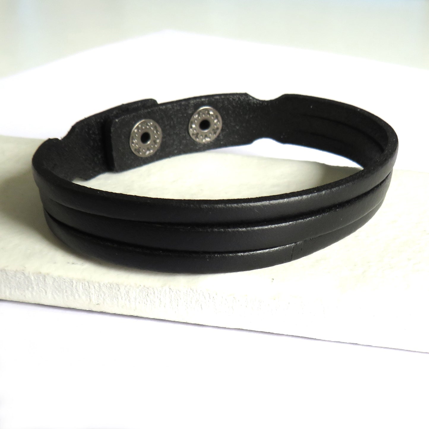 Men's Leather Trio Bracelet