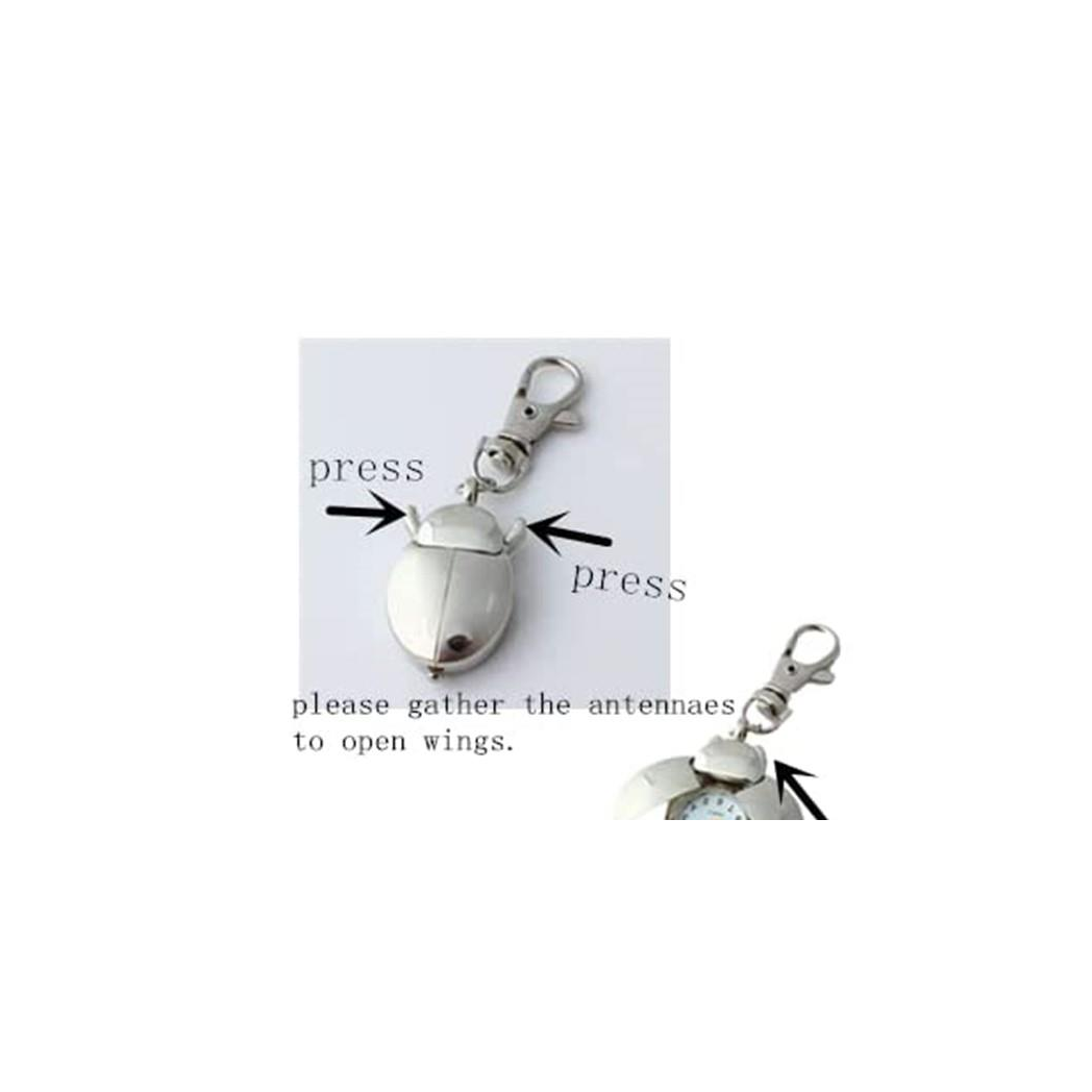 Imperial Key Chain Ladybug Clock Silver IMP746- CLEARANCE UNBOXED NEEDS RE-BATTERY