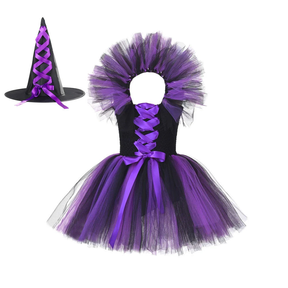 Halloween Witch Costume Set Dress with Hat-2