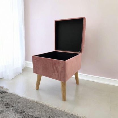 PINK WOODEN TRUNK L33 x W33 x H42 cm