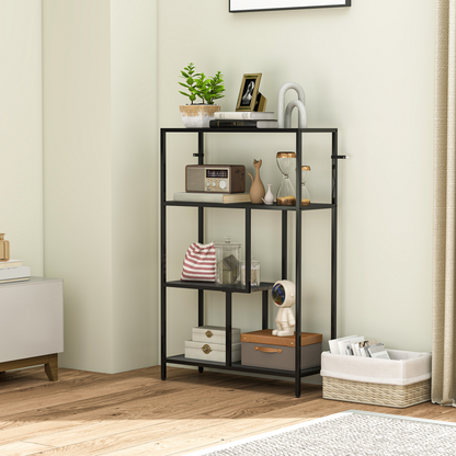 Stylish 4-Tier Storage Cabinet - Modern Bookshelf for Home & Office