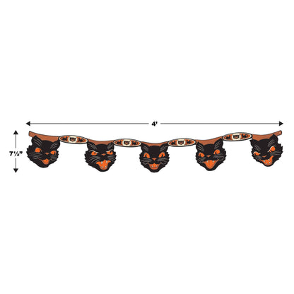 Vintage Halloween Jointed Cat Streamer by Beistle-3