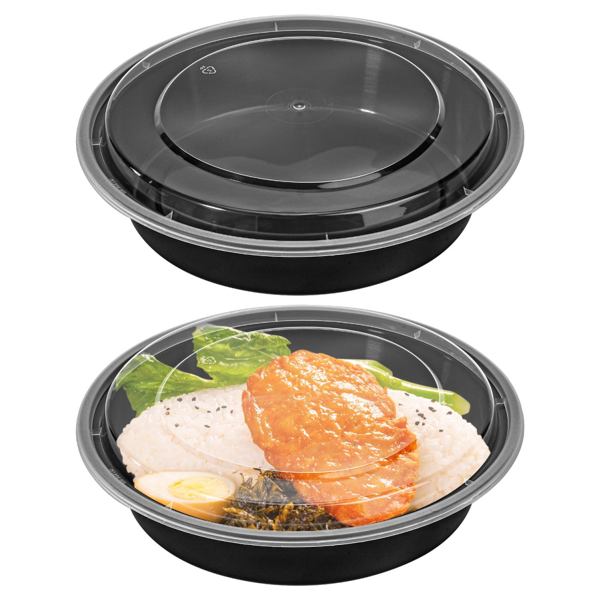 VINSANI ROUND 1 COMPARTMENT MEAL PREP CONTAINERS 1010426 X 2