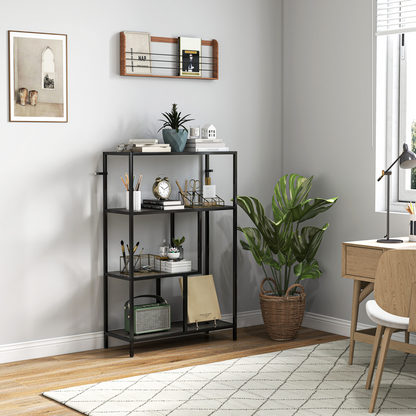 Stylish 4-Tier Storage Cabinet - Modern Bookshelf for Home & Office