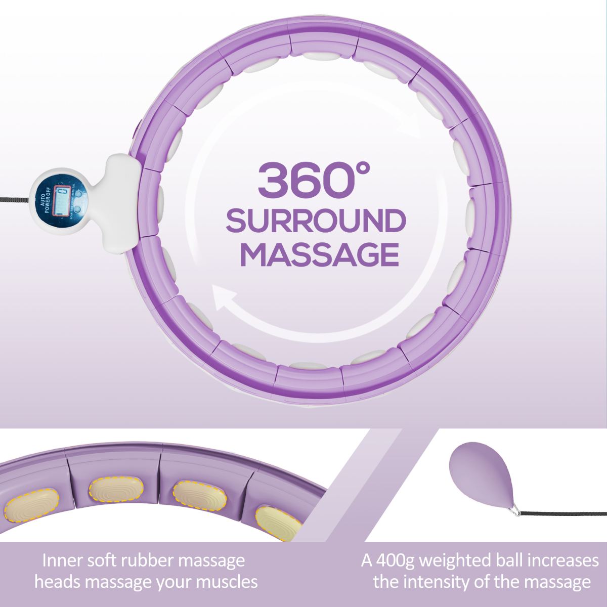 360° Weighted Hula Hoop with Massage Ball & Digital Tracker - Get Fit Now!