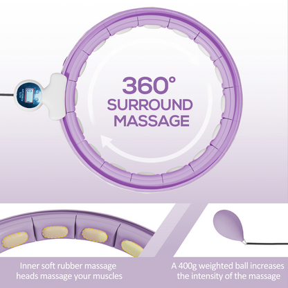 360° Weighted Hula Hoop with Massage Ball & Digital Tracker - Get Fit Now!