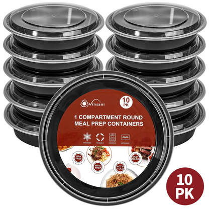 VINSANI ROUND 1 COMPARTMENT MEAL PREP CONTAINERS 1010426 X 2