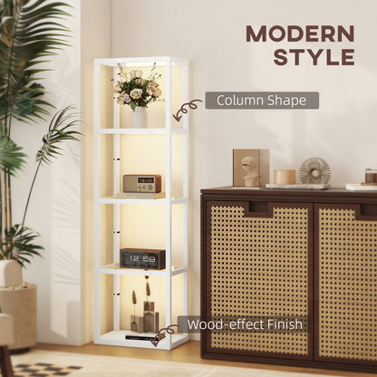 Versatile LED Floor Lamp with Display Shelves & Adjustable Brightness