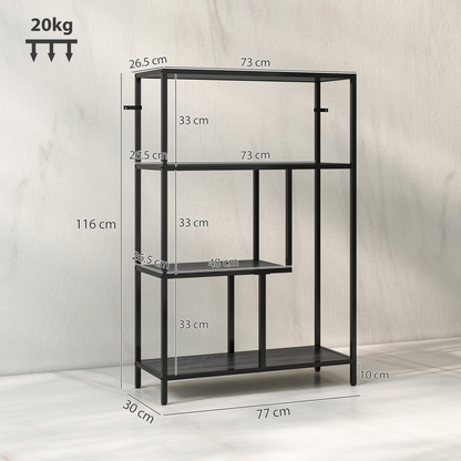 Stylish 4-Tier Storage Cabinet - Modern Bookshelf for Home & Office
