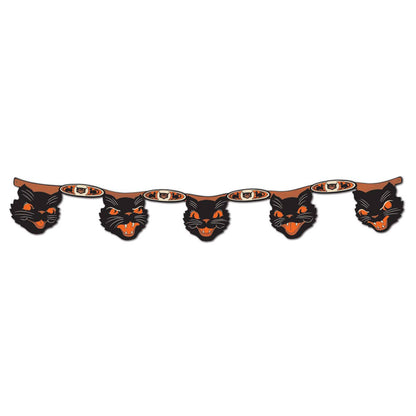 Vintage Halloween Jointed Cat Streamer by Beistle-0