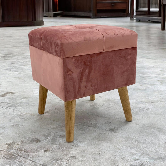 PINK WOODEN TRUNK L33 x W33 x H42 cm