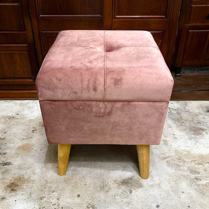 PINK WOODEN TRUNK L33 x W33 x H42 cm