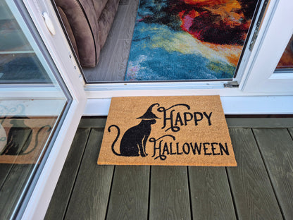 Coir Doormat, 60cm x 40cm - 'Happy Halloween'-2