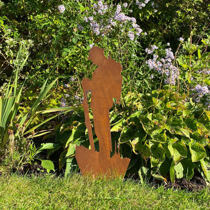 METAL Lest We Forget Soldier army GARDEN Decoration Statue Feature