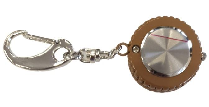 Imperial Key Chain Clock Sandwich Biscuit Silver IMP735- CLEARANCE NEEDS RE-BATTERY