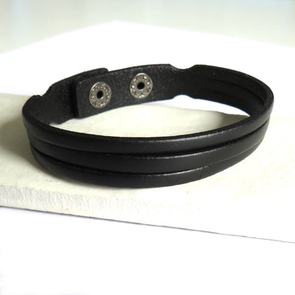 Men's Leather Trio Bracelet
