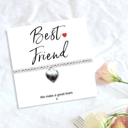 Best Friend Stretch Beaded Bracelet & Message Card
