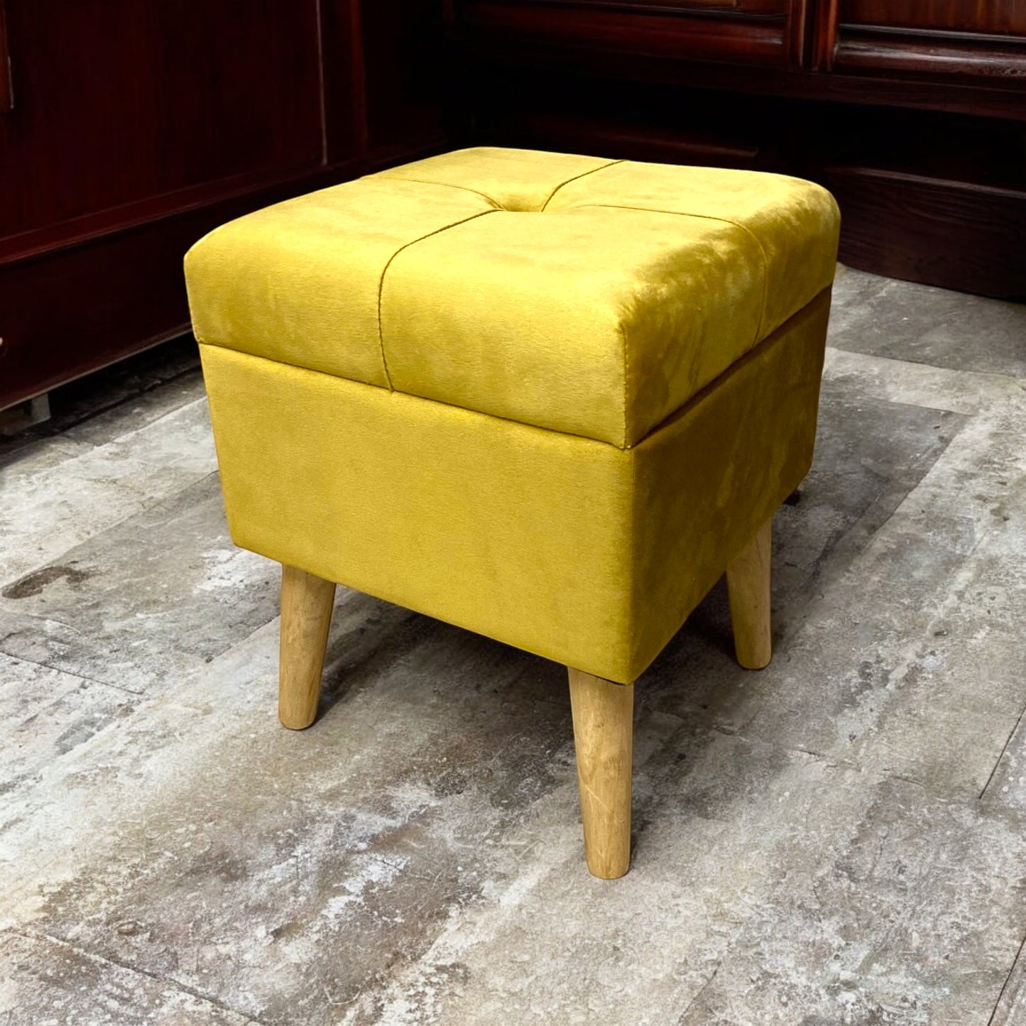 YELLOW WOODEN TRUNK