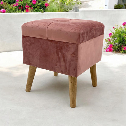 PINK WOODEN TRUNK L33 x W33 x H42 cm