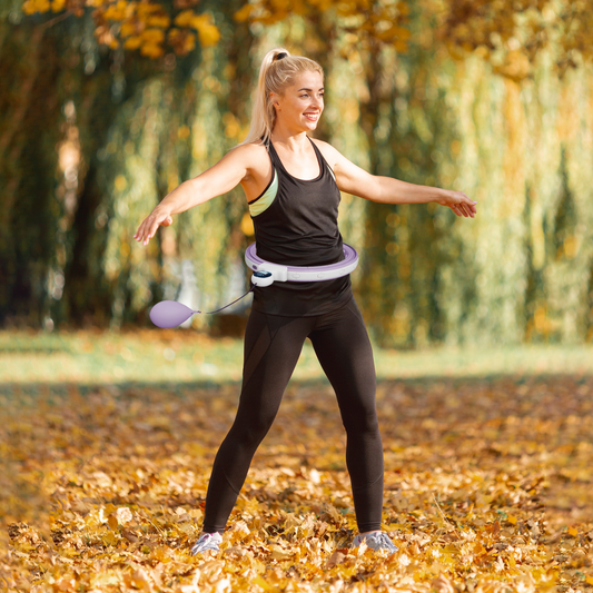360° Weighted Hula Hoop with Massage Ball & Digital Tracker - Get Fit Now!