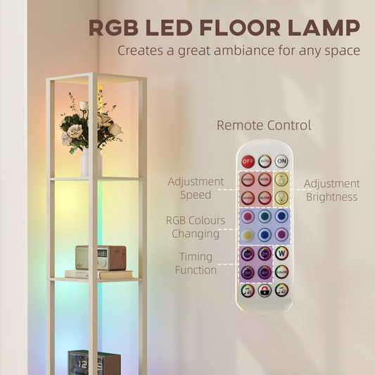 Elevate Your Space: Stylish White Bathroom Storage Cabinet with RGB Lighting