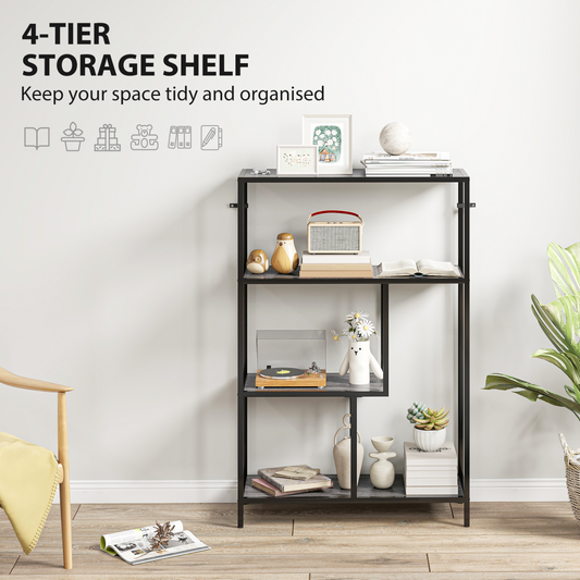 Stylish 4-Tier Storage Cabinet - Modern Bookshelf for Home & Office