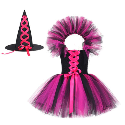 Halloween Witch Costume Set Dress with Hat-1